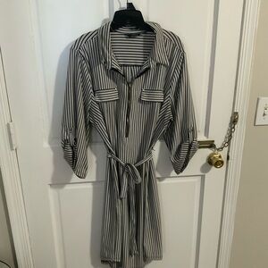 Black white Striped Dress